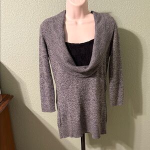 I.N. Studio Heather Gray Cowl Neck Sweater